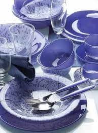 Glass Dinner Set  Colored
